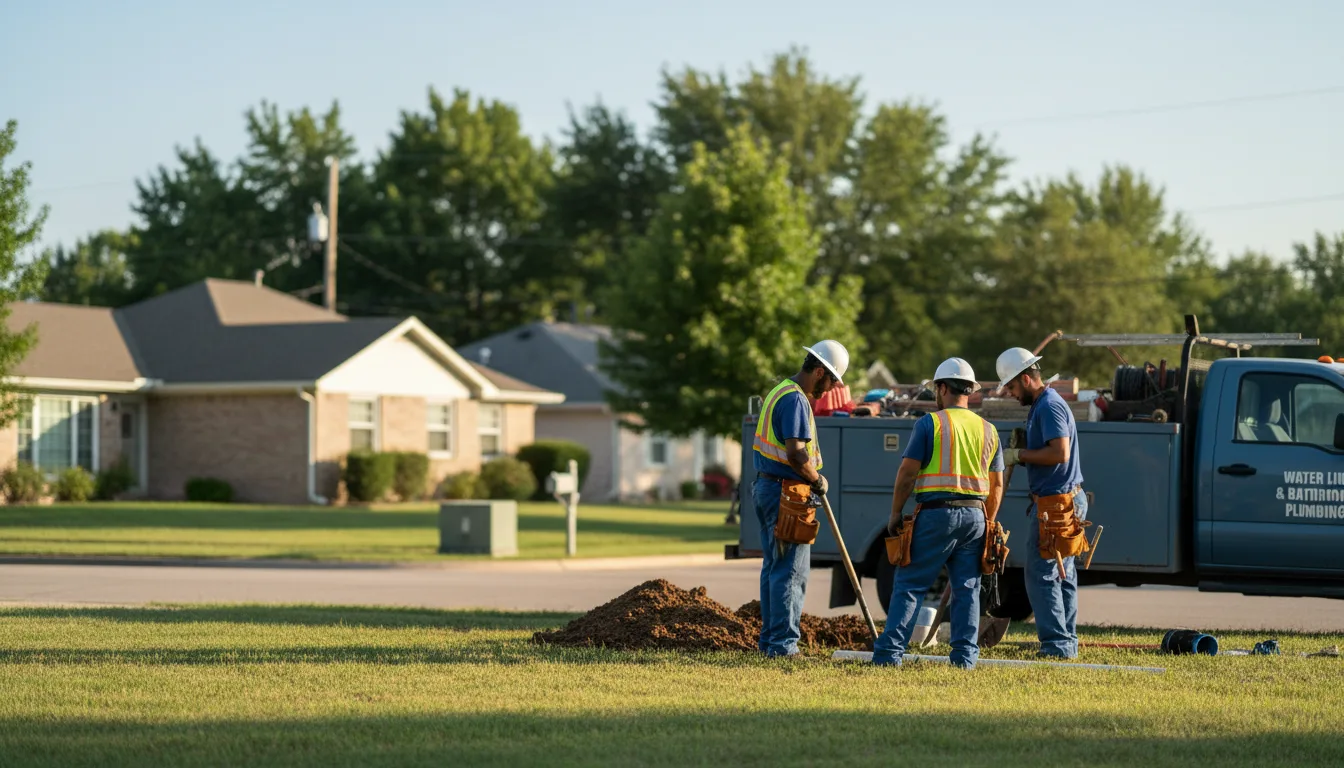 Residential water line and bathroom plumbing service in Fairbanks, IN